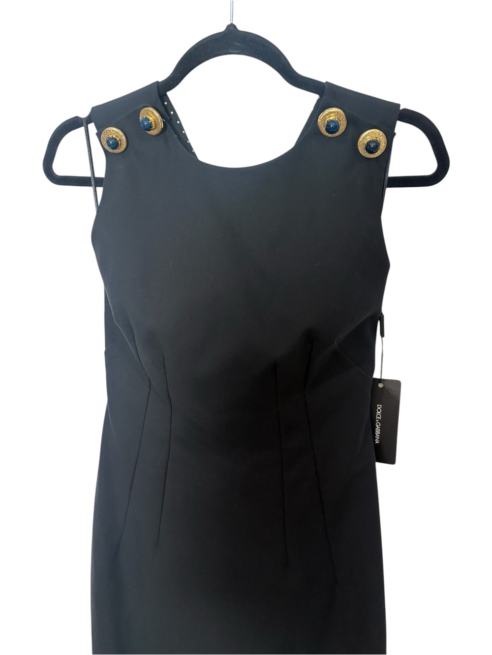 $2,190 NWT Dolce Gabbana Jewel Buttons Chris- Cross  Back Sz 42 - Picture 6 of 11